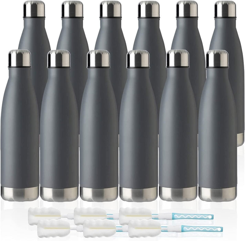 12-Pack 17oz Vacuum Insulated Stainless Steel Sport Water Bottles - Core Dynamic Fitness