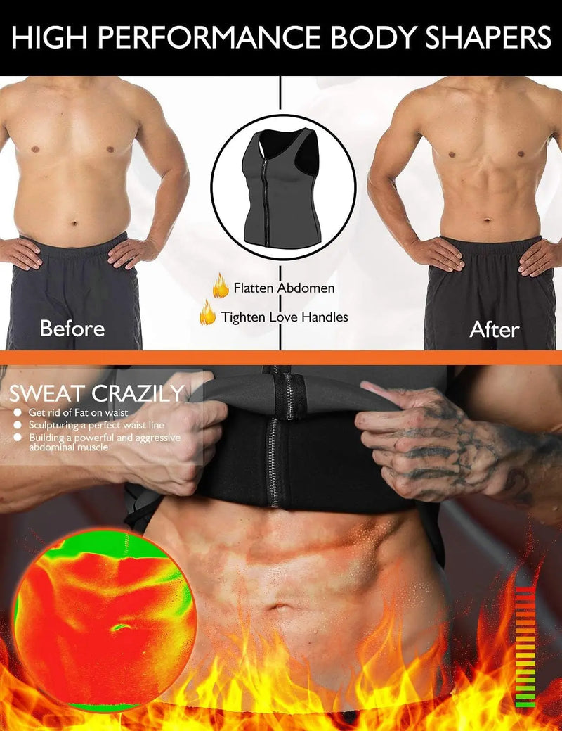 Men Sauna Tank Top Body Shaper Corset Vest Weight Loss Sweat Waist Trainer Neoprene Tank Top Shapewear