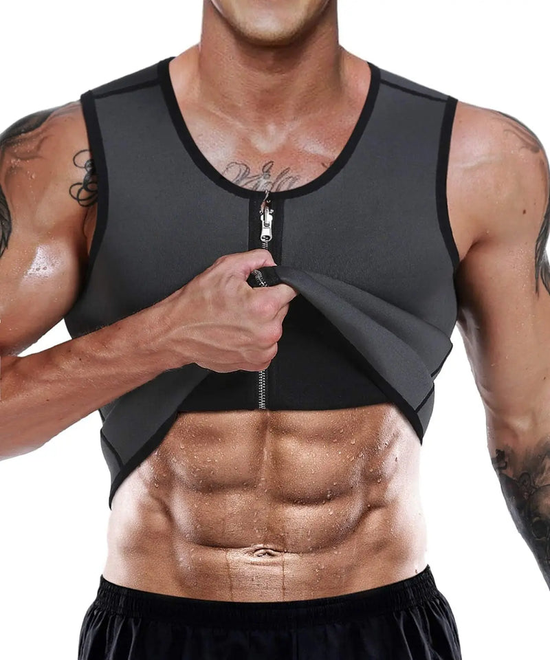 Men Sauna Tank Top Body Shaper Corset Vest Weight Loss Sweat Waist Trainer Neoprene Tank Top Shapewear